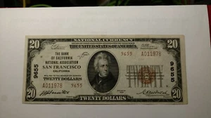 Fr.1802-2 1929 THE BANK OF CALIFORNIA NATIONAL ASSOCIATION SAN FRANCISCO TYPE 2 - Picture 1 of 6