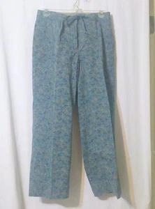 Women's Eddie Bauer Cotton Blue Floral Print Pants Size 4 - Picture 1 of 4