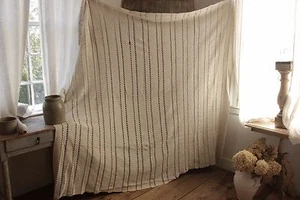 Ganchillo Vintage Francés Hecho a Mano 86X86 Hecho a Mano Encaje Antiguo Blanco - Imagen 1 de 12