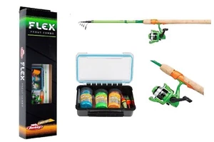 Berkley Flex Trout Spinning Combo Tele 8ft 5-15g & 3 Trout Bait Pack RRP 159.99 - Picture 1 of 7