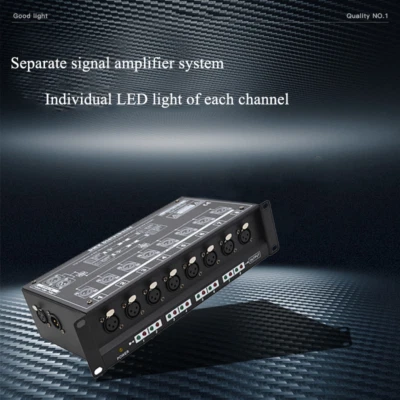 8Way DMX512 signal distributor 8Port signal splitter for DJ Disco Stage Lighting - Image 1 of 4