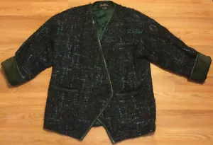 Vintage Clifford Michael Canada Cardigan XL Wildleder Zierleiste Jacke 100 % Acetat - Bild 1 von 7
