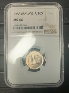 MALAYSIA  1988 10 CENT COIN NGC  MS66. - Picture 1 of 4
