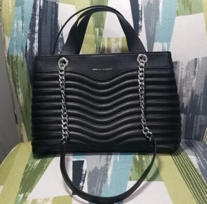 Rebecca Minkoff M.A.B. Quilted Satchel Shoulder Bag Purse In Black - Picture 1 of 11