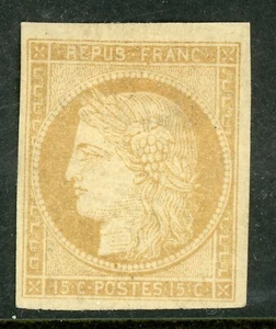 France Colony 1877 General Issues 15¢ Bister Ceres Sc# 21 Mint H561 - Picture 1 of 6