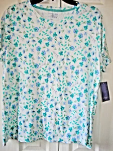 Nuevo top tejido floral talla grande Petite Laura Scott para dama - Imagen 1 de 2