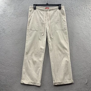 Vtg ESPRIT Women's Beige Chino Pants Cotton Blend Drawstring Full Length Cuffed - Picture 1 of 11