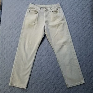 Jeans Wrangler uomo 34 x 32 marrone gamba dritta relaxed lavaggio scuro denim americano - Foto 1 di 12