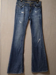 UEC London Jeans Distressed Blue Flared Women's 6 W31-1/2 x L35 #H59-45 - Picture 1 of 9
