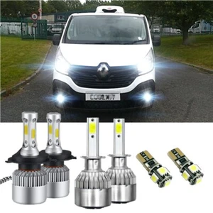For Renault Trafic 55w White Xenon HID High/Low/Fog/Side LED Headlight Bulbs set - Picture 1 of 12