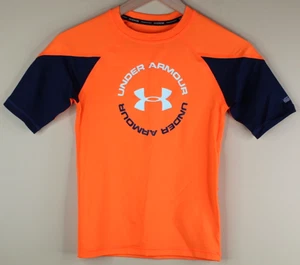 Under Armour Boys Swim Rash Guard Loose Shirt Orange Youth Medium - Picture 1 of 3