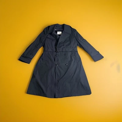 Trench coat preto American Apparel cinto exército DPSC forro removível tamanho-44s - Imagem 1 de 4