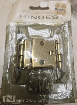 1 paquete de 2 bisagras de puerta de gabinete de latón National 3/8 de colección nuevas en stock Foto 1 de 3