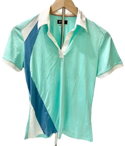 Camisa Polo Greg Norman Para Mujer Talla S Azul Manga Corta Golf Top Atlético Jugar Seco - Imagen 1 de 7