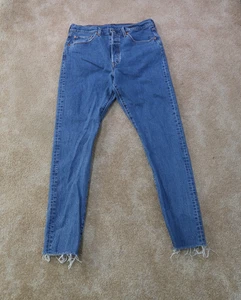 Jeans ajustados Levi's Premium 501 para mujer 32x32 azul denim botón mosca - Imagen 1 de 16