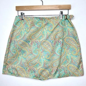 Pantalón corto vintage Lizsport Bright Paisley talla 12 - Imagen 1 de 8