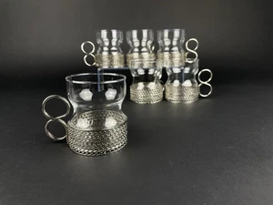 IITTALA Finnland Tsaikka Teeglas Timo SARPANEVA 6 St. Glögg Glas Silber Halter - Bild 1 von 21