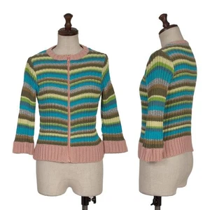 MARC JACOBS LOOK Strickjacke mehrfarbig gestreift Reißverschluss Größe 40 (K-154833) - Bild 1 von 12