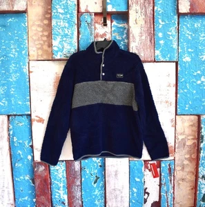 Men's Unionbay Sherpa Sweater Snap Button Closure Sportswear SMALL Midnight NEW - Picture 1 of 12