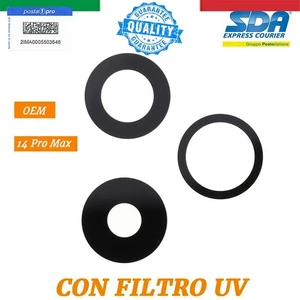 LENTE VETRO FOTOCAMERA POSTERIORE ORIGINALE CON FILTRO UV PER IPHONE 14 PRO MAX - Imagen 1 de 2