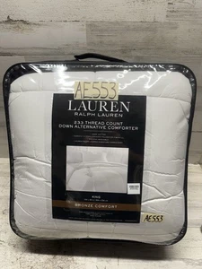 Edredón alternativo de plumón hipoalergénico Ralph Lauren blanco King 233 TC $300 - Imagen 1 de 4