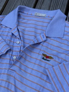 Peter Millar Poloshirt L Baumwolle Streifen Baltusrol Country Club Golf PGA - Bild 1 von 10