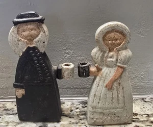 Mini candelabros Knobler Japón arte minimalista figuras de cerámica hombre mujer - Imagen 1 de 12