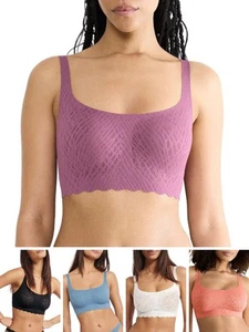 Sloggi ZERO Feel Bliss Top Non Wired Pullover Bra Seamless Underwear Lingerie - Picture 1 of 28