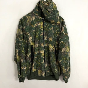 Vtg Bushlan Texas Camo USA Hoodie Jacket Mens M Full Zip Fleece Lined Gorpcore - Picture 1 of 11