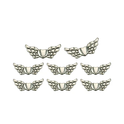 MARKENLOS 50x Flügelperlen Engelsflügel 22x9mm Flügel Perlen Herz Engel Schutzengel
