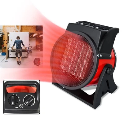 FROADP 2KW Heizlüfter Bauheizer Elektroheizung Keramik Heizung Heizgerät Heizstrahler