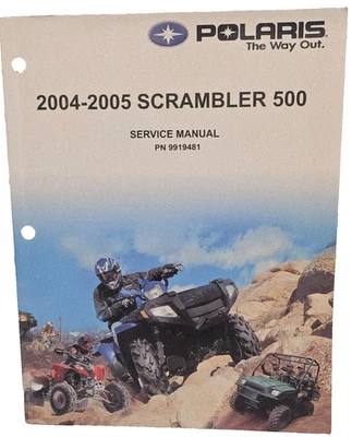 OEM Polaris 2004 2005 Scrambler 500 9919481 manual de servicio con CD Foto 1 de 4