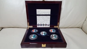 Alfa Romeo Emblem Set of 5 1910 1915 1925 1946 1972 Coat of arms W/Box Used - Picture 1 of 10