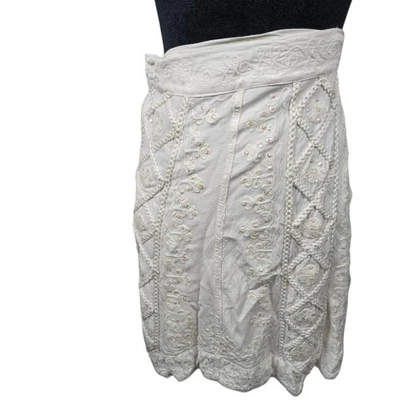 Shore Line Wrap Around Skirt Coastal Bohemian Whimsical Beachy Hipster Vaca M - Image 1 of 4