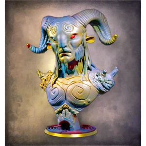 60mm BUST 3D Print Model Kit Satyr Draenei Warcraft Fantasy Unpainted - Picture 1 of 4