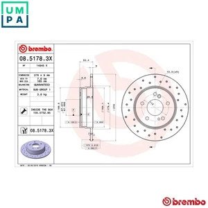 2x BRAKE DISC 08.5178.3X FOR MERCEDES-BENZ C-CLASS/Sportcoupe/Sportscoupe CLK - Picture 1 of 10