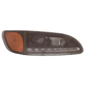 For Peterbilt 384 Headlight 2008-2014 Passenger Side w/ LED DRL Black - Picture 1 of 4
