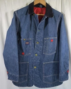 Giacca vintage OshKosh B'Gosh tema americano fodera trapuntata denim lavoro taglia XL - Foto 1 di 13