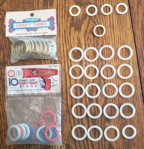 10 Bone 1" Rings. 10 Metal , 10 Ring-bac 4 3/4" Bone Rings. 1 Cabone 3/4" Ring - Picture 1 of 8