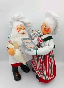 2004 Annalee Mobilitee Puppen Weihnachtsmann und Frau Claus Weihnachten Backen - 2er Set - Bild 1 von 19
