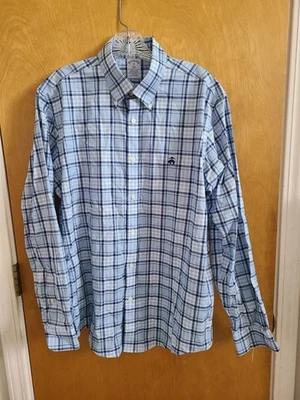 Brooks Brothers Blue Plaid Button-down Shirt, Supima Cotton,  Medium, NEW - Image 1 of 4