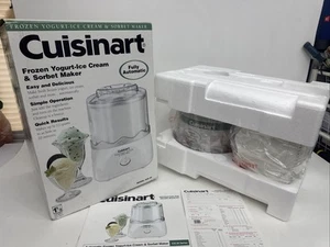 Cuisinart ICE-20 Frozen Yogurt Ice Cream Maker & Sorbert Maker 1.5-QT White NEW - Picture 1 of 5