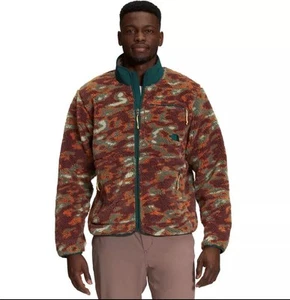 The North Face Fleece Mens Extreme Pile Zip Up Dark Oak Glacier Camo Size Large - Picture 1 of 4