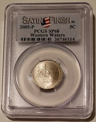 2005 P Jefferson Nickel Western Waters SP68 PCGS Satin Finish - Image 1 of 2