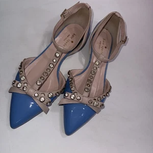 KATE SPADE NEW YORK Becca Jewel Designer Old Money T-Strap Point Flat 8B - Picture 1 of 15