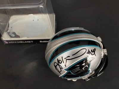 MINICASCO AUTOGRAFIADO POR DEANGELO WILLIAMS CAROLINA PANTHERS SIGNO PERFECTO AOL-10. Foto 1 de 2