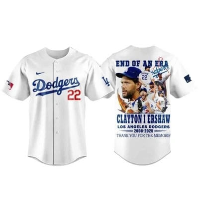 Dodgers End Of An Era Clayton Kershaw 2025 Baseball Jersey - Image 1 of 2