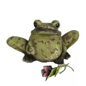 Magnesium Toad Garden Lawn Patio Frog Statue Natural Green 22 in - Picture 1 of 4
