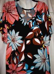 Worthington Womens Forestcore Floral Top L Wildflower Look Short Slv NWOT - Picture 1 of 5