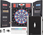 Electronic Dart Board Cabinet Set, LED Electric Digital Soft Tip Dart Boards for